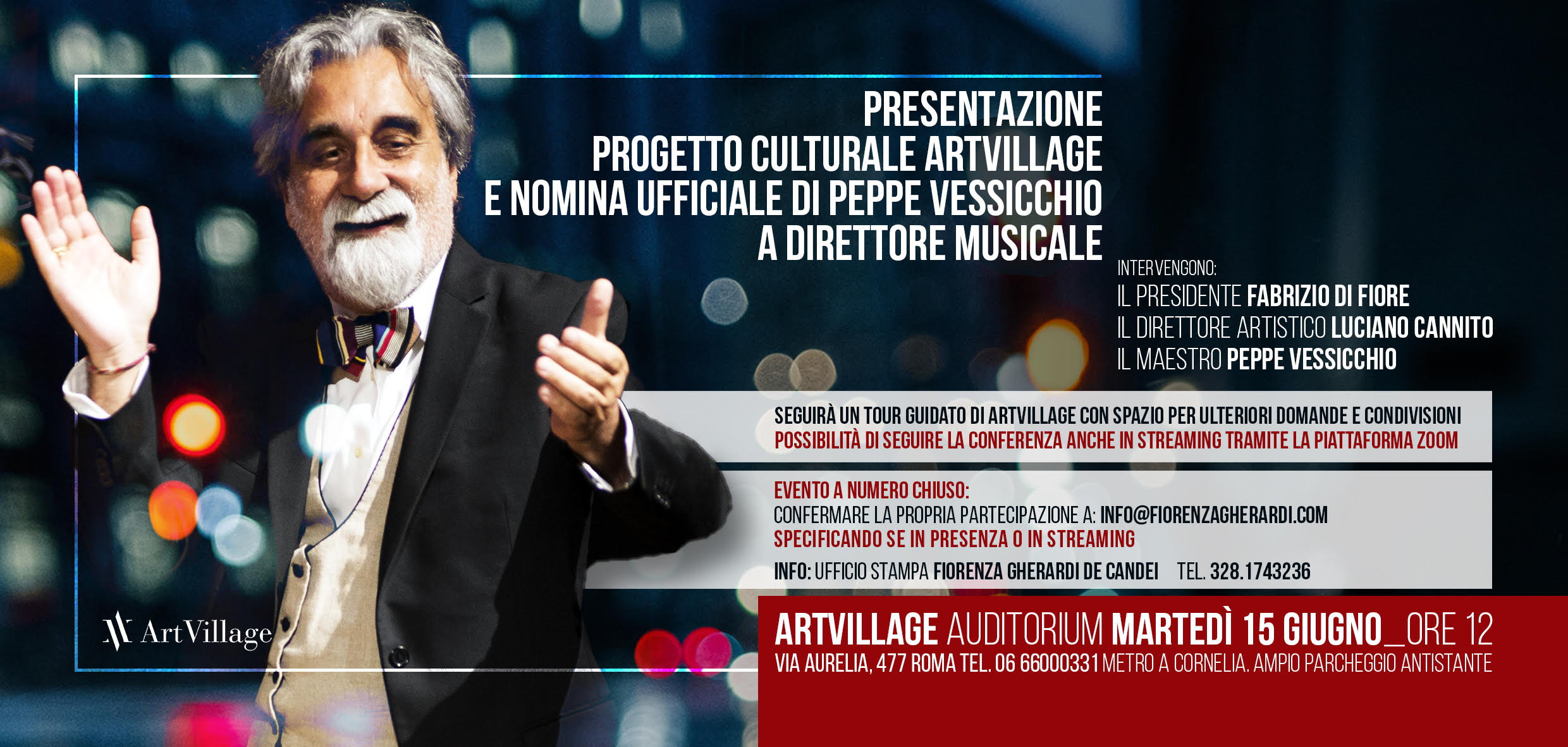 “L’Arte è lavoro. La Musica è lavoro”. Il Maestro Peppe Vessicchio dirige la Sezione Musica dell’hub culturale e Accademia più grande d’Italia: Art Village.